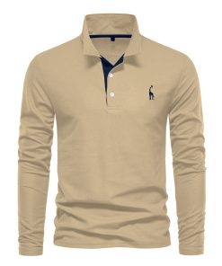 Casual Polo Collar Deer Embroidered