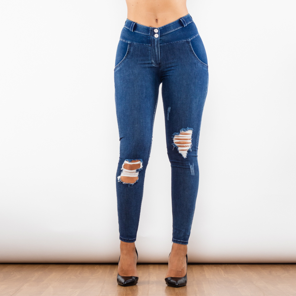Blue Washed Ripped Jegging