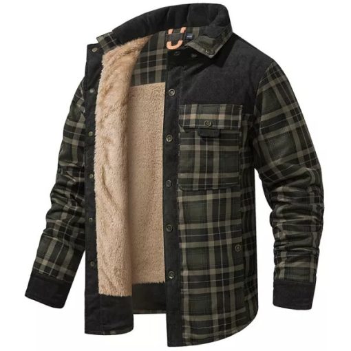 plaid sherpa-lined jacket
